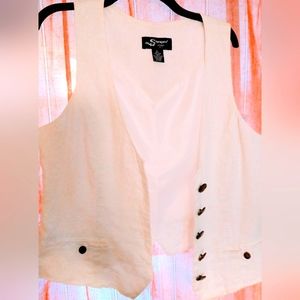 White Woman's Linen Vest size Large